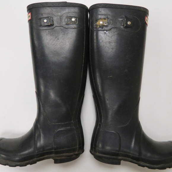 Hunter Original Tall Black Rain Boots US 4M/5F - Picture 5 of 7